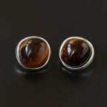 Melange Tiger’s Eye Stud Earrings - floysun