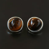 Melange Tiger’s Eye Stud Earrings - floysun