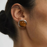 Melange Tiger’s Eye Stud Earrings - floysun