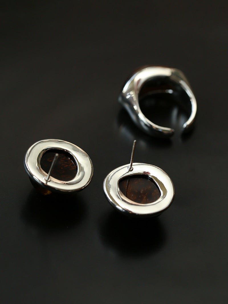 Melange Tiger’s Eye Stud Earrings - floysun