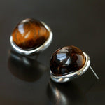 Melange Tiger’s Eye Stud Earrings - floysun