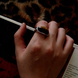 Melange Tiger’s Eye Stud Ring - floysun