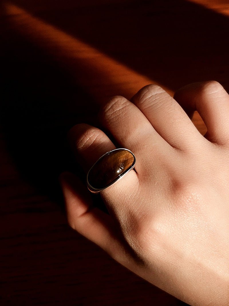 Melange Tiger’s Eye Stud Ring - floysun