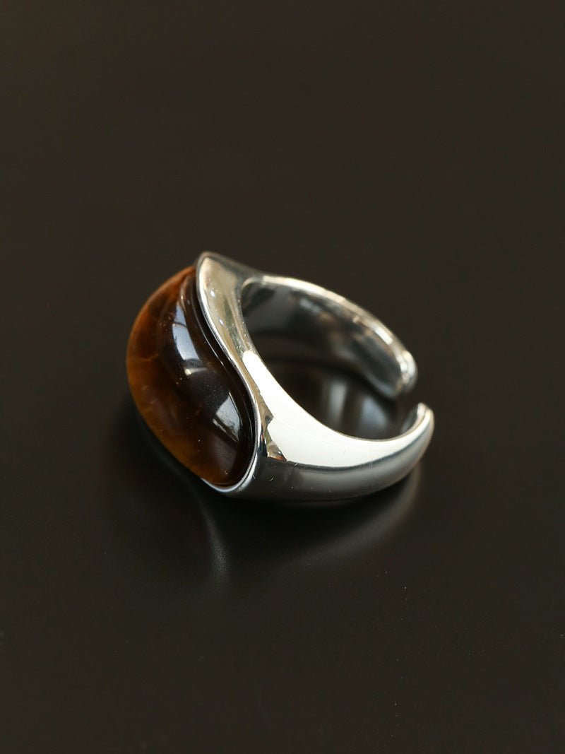 Melange Tiger’s Eye Stud Ring - floysun