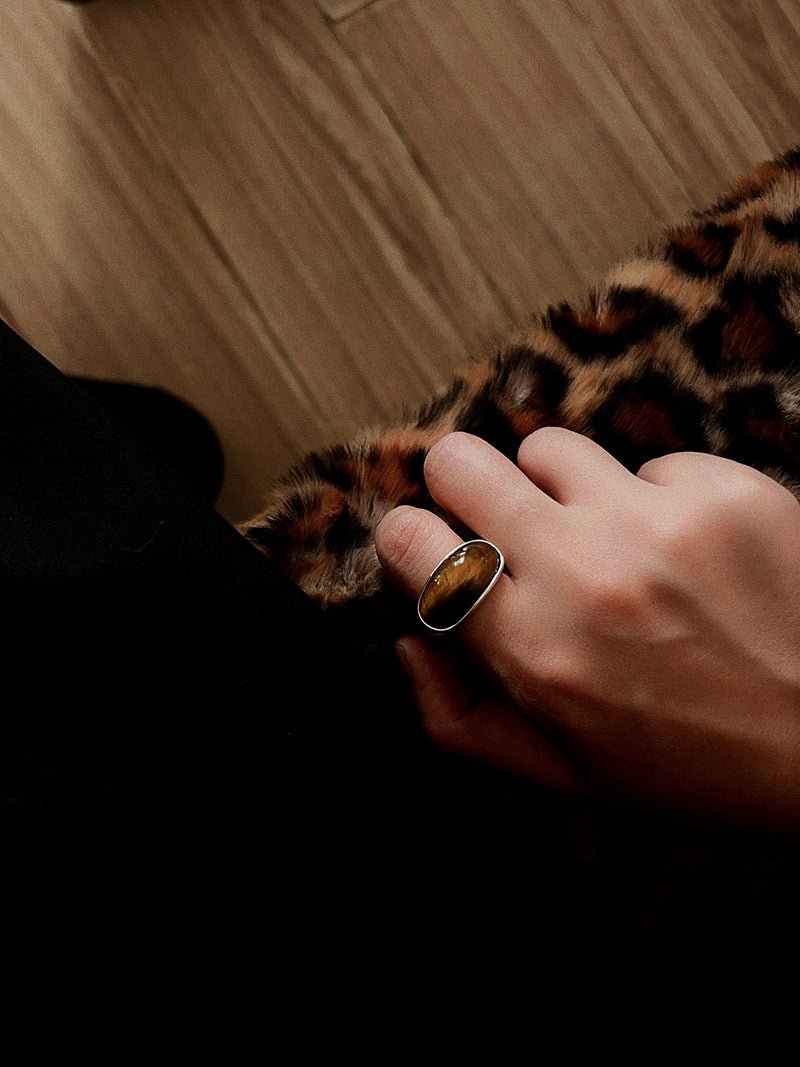 Melange Tiger’s Eye Stud Ring - floysun