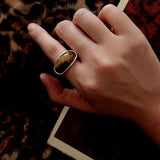 Melange Tiger’s Eye Stud Ring - floysun