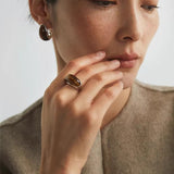 Melange Tiger’s Eye Stud Ring - floysun