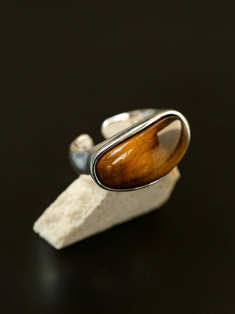 Melange Tiger’s Eye Stud Ring - floysun