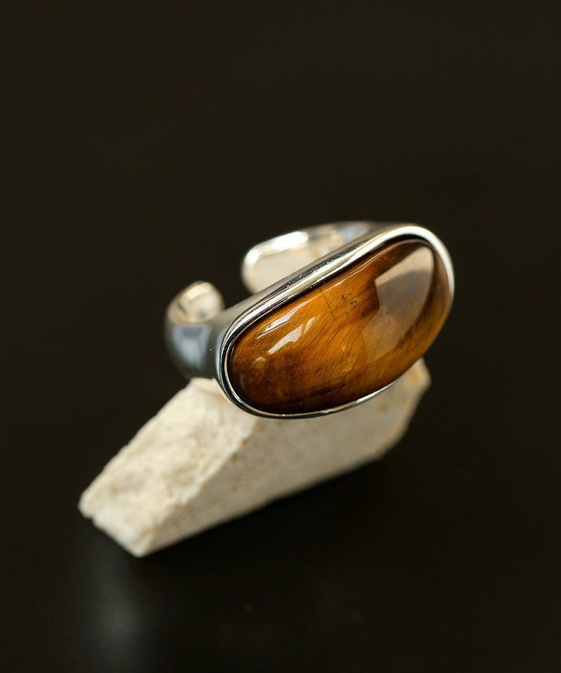 Melange Tiger’s Eye Stud Ring - floysun