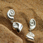 Metal Conch Black Agate Earrings - floysun