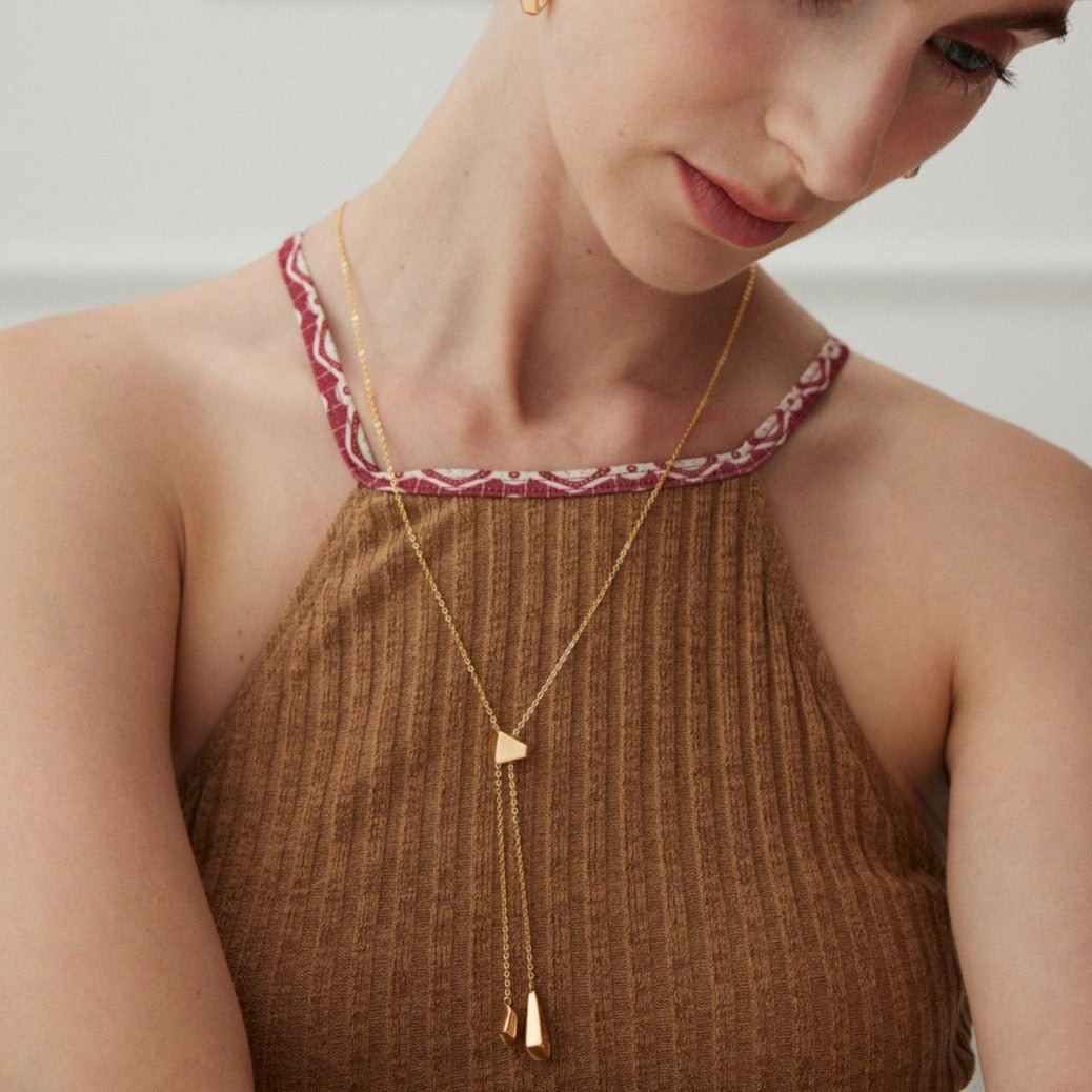 Metal-Wrapped Pearl Adjustable Pendant Necklace - floysun