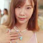 Mid-Century Vibe Irregular Freshwater Pearl Color Zircon Necklace - floysun