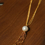 Midnight Tassel Gold Chain Necklace - floysun