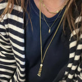 Midnight Tassel Gold Chain Necklace - floysun