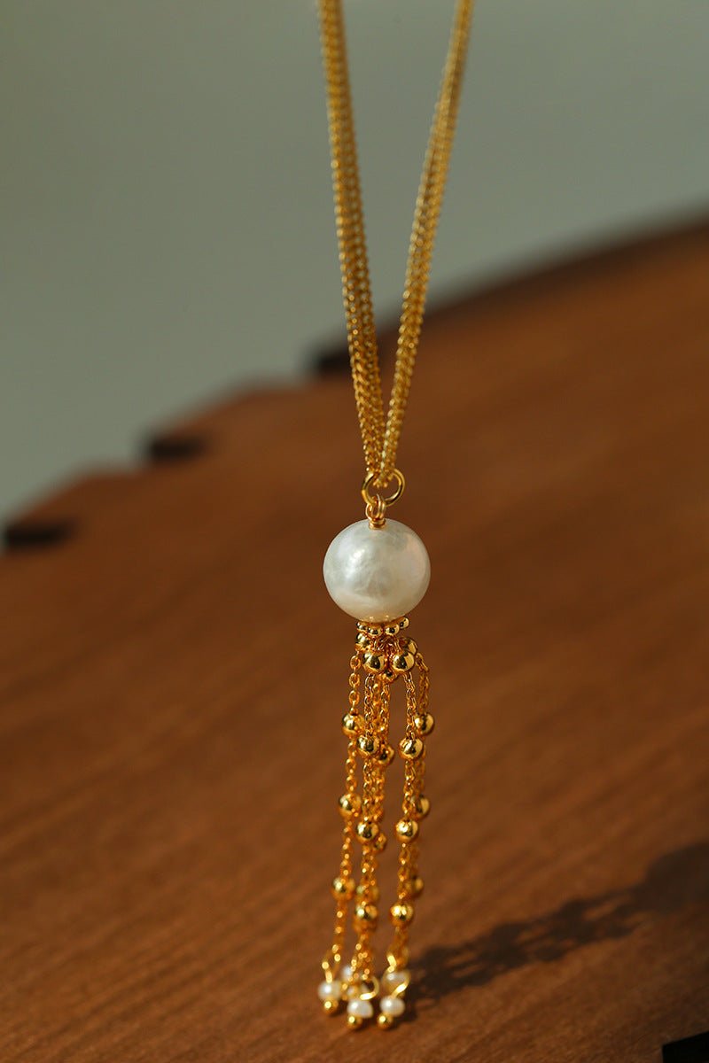 Midnight Tassel Gold Chain Necklace - floysun