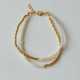 Mini Beaded Asymmetrical Pearl Necklace
