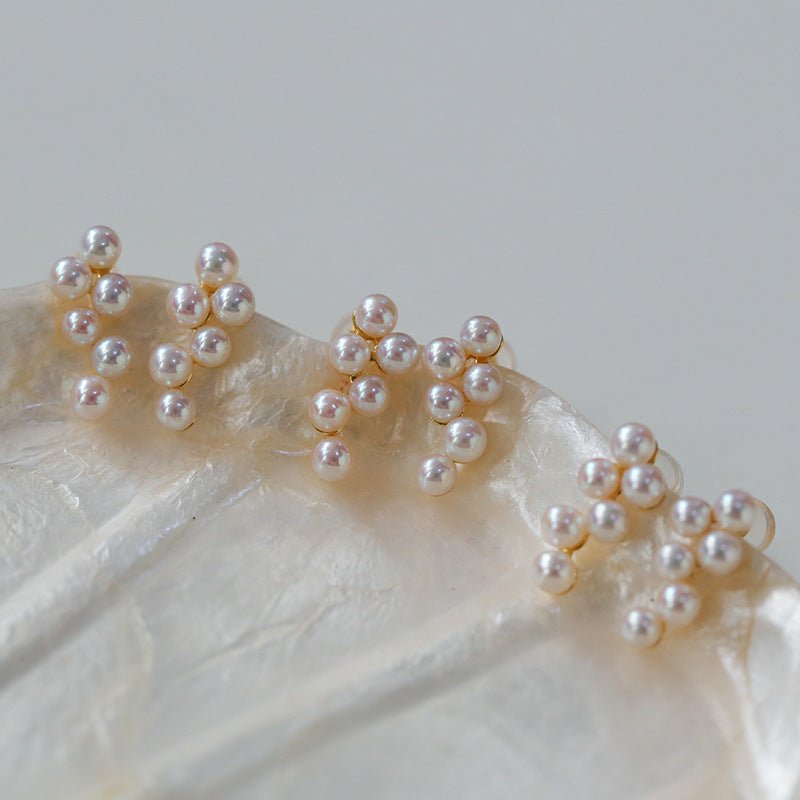 Mini Grape Freshwater Pearl Stud Earrings - floysun