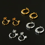 Minimal 925 Silver C Hoop Earrings - floysun