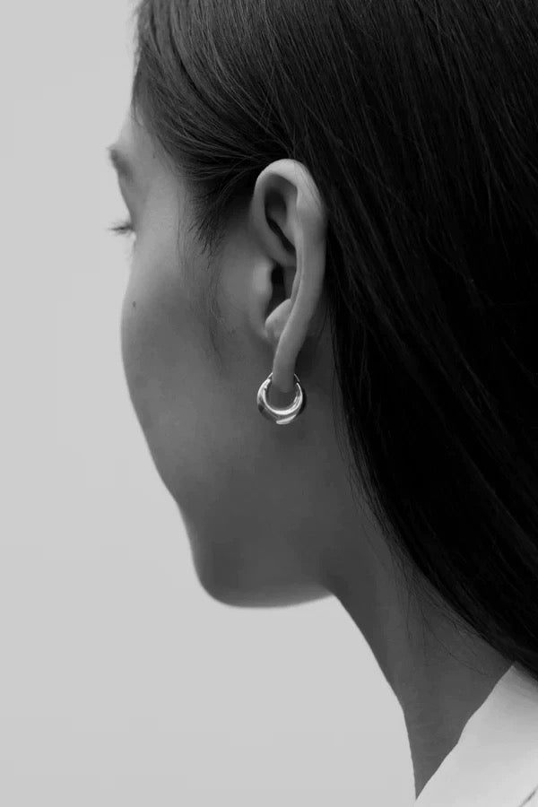 Minimal 925 Silver C Hoop Earrings - floysun