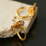 Minimal 925 Silver C Hoop Earrings - floysun
