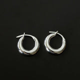 Minimal 925 Silver C Hoop Earrings - floysun
