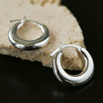 Minimal 925 Silver C Hoop Earrings - floysun