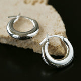 Minimal 925 Silver C Hoop Earrings - floysun