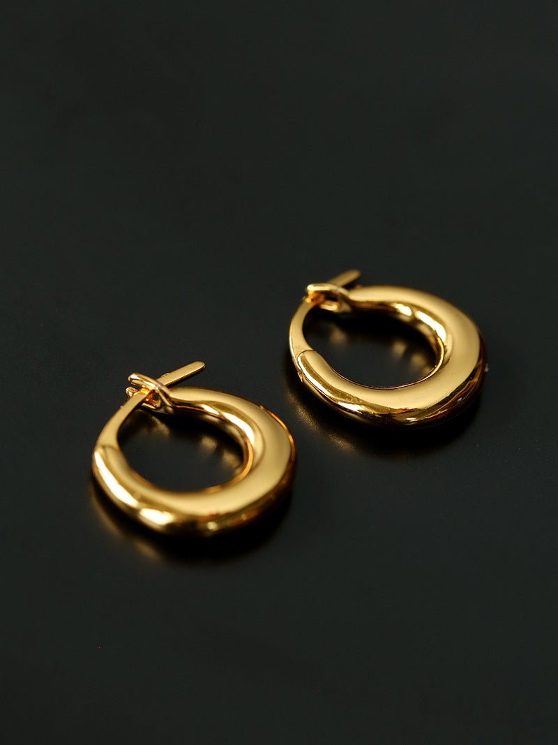 Minimal 925 Silver C Hoop Earrings - floysun