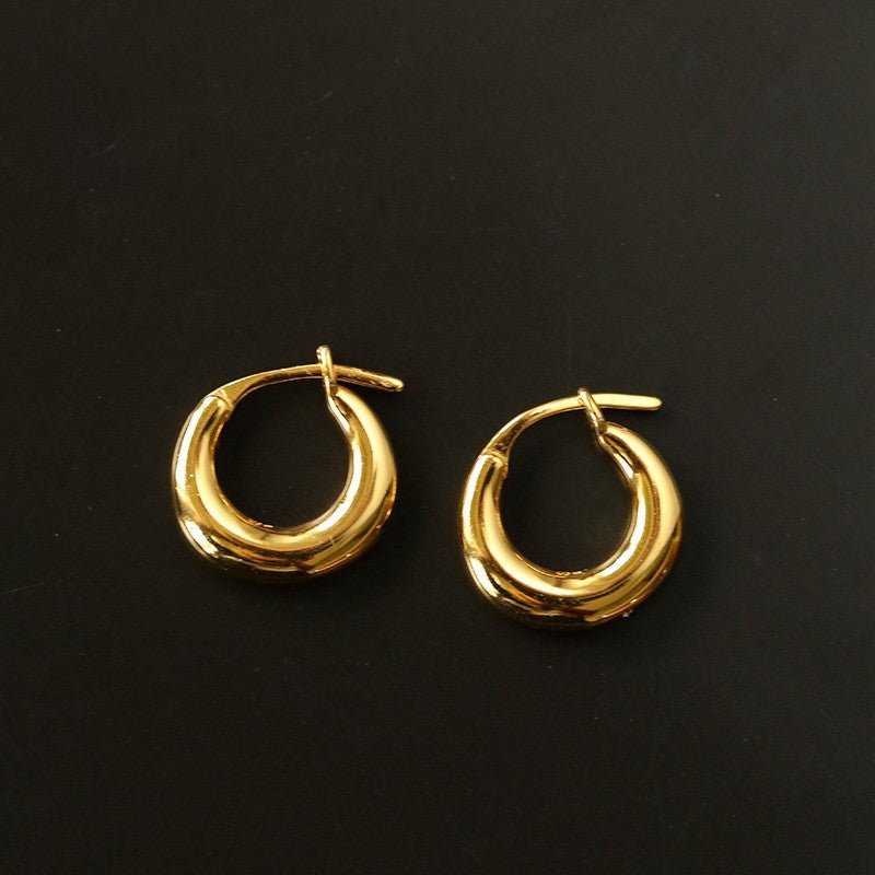 Minimal 925 Silver C Hoop Earrings - floysun