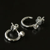 Minimal 925 Silver C Hoop Earrings - floysun