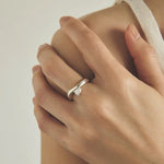 Minimal 925 Silver Teardrop Zircon Ring - floysun