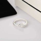 Minimal 925 Silver Teardrop Zircon Ring - floysun