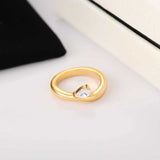 Minimal 925 Silver Teardrop Zircon Ring - floysun