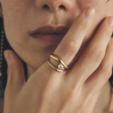 Minimal 925 Silver Teardrop Zircon Ring - floysun