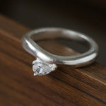 Minimal 925 Silver Teardrop Zircon Ring - floysun