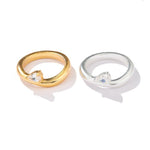 Minimal 925 Silver Teardrop Zircon Ring - floysun