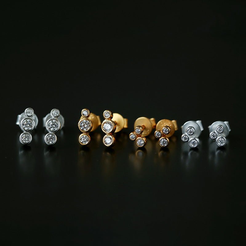 Minimal Bubble Cubic Zirconia Stud Earrings - floysun