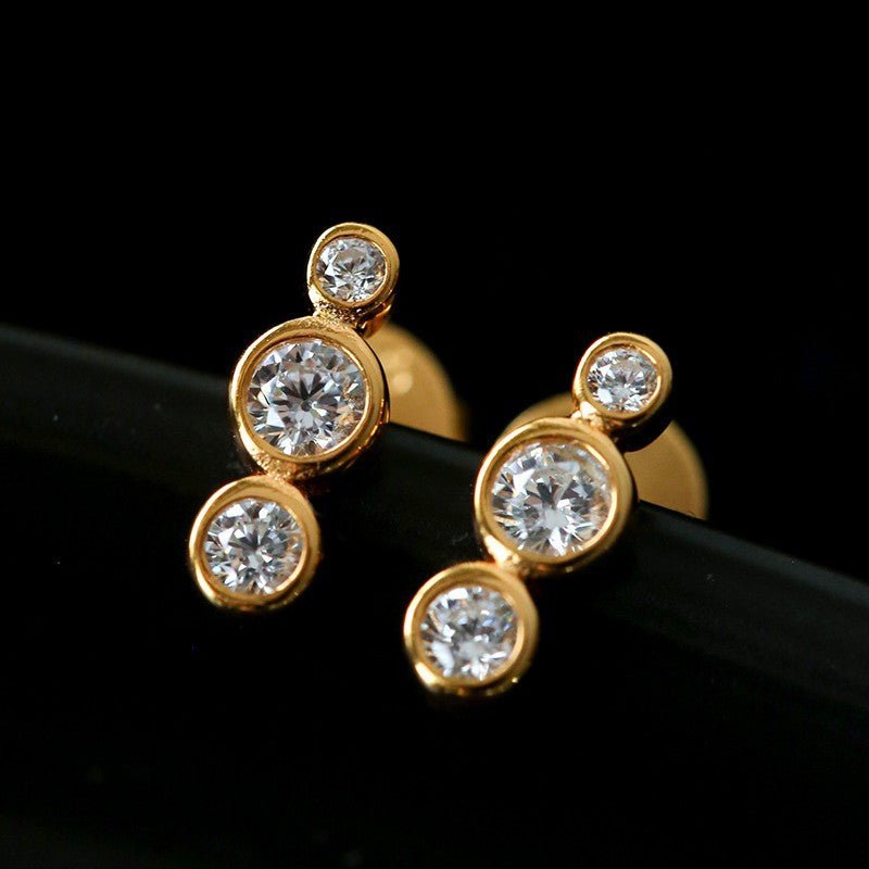 Minimal Bubble Cubic Zirconia Stud Earrings - floysun