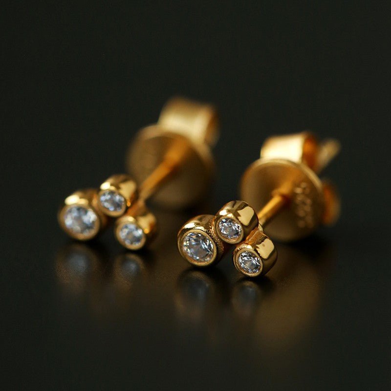 Minimal Bubble Cubic Zirconia Stud Earrings - floysun