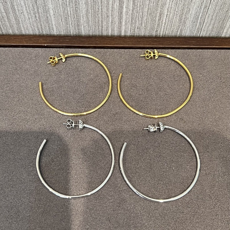 Minimal Cross Design Sterling Silver Hoop Earrings - floysun