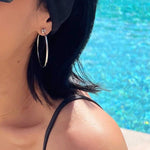 Minimal Cross Design Sterling Silver Hoop Earrings - floysun