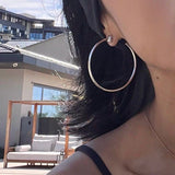 Minimal Cross Design Sterling Silver Hoop Earrings - floysun