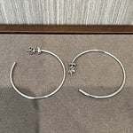 Minimal Cross Design Sterling Silver Hoop Earrings - floysun