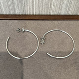 Minimal Cross Design Sterling Silver Hoop Earrings - floysun