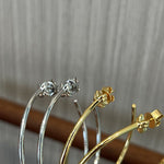 Minimal Cross Design Sterling Silver Hoop Earrings - floysun