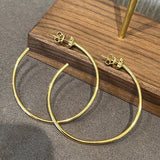 Minimal Cross Design Sterling Silver Hoop Earrings - floysun