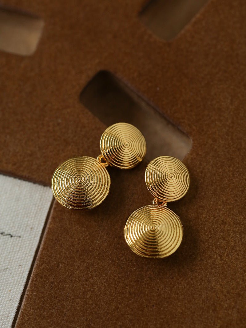 Minimal Double Circle Textured Stud Earrings - floysun