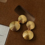 Minimal Double Circle Textured Stud Earrings - floysun