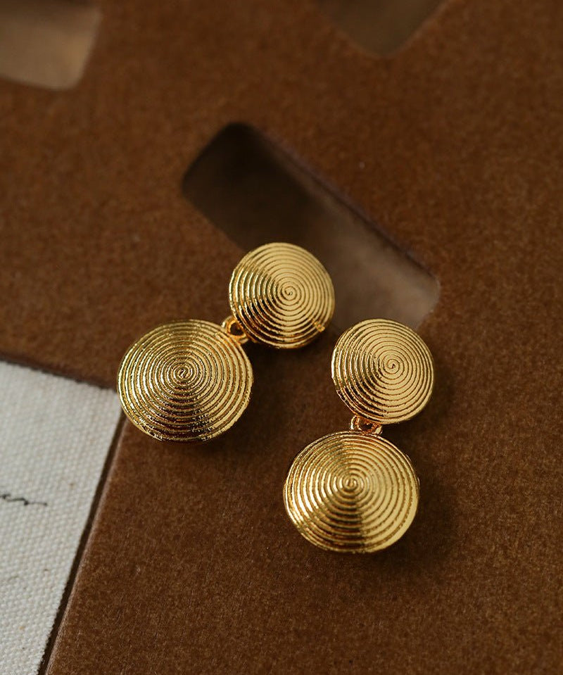Minimal Double Circle Textured Stud Earrings - floysun