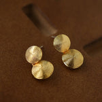 Minimal Double Circle Textured Stud Earrings - floysun
